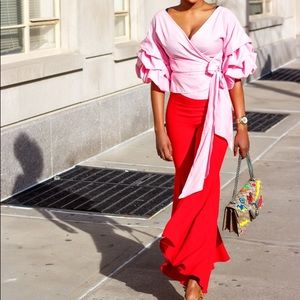 Pink Ruffle blouse